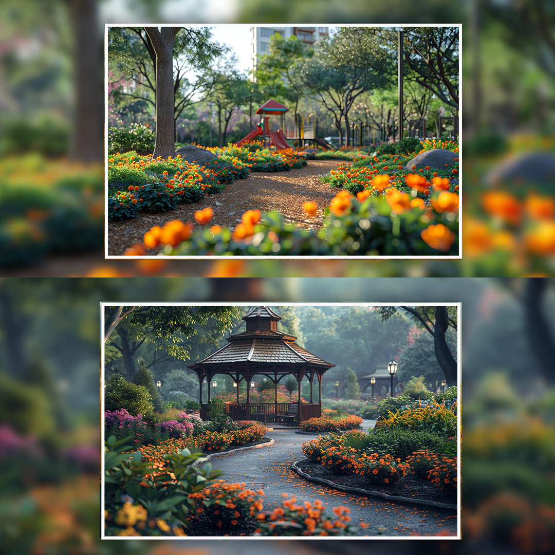 132+ Urban and Blooming Gardens Backdrops