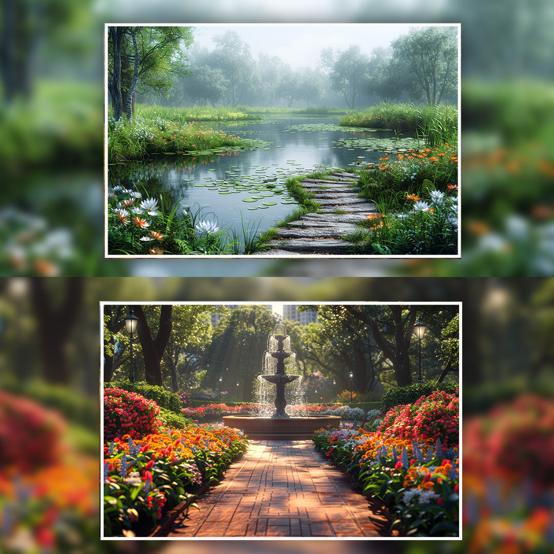132+ Urban and Blooming Gardens Backdrops